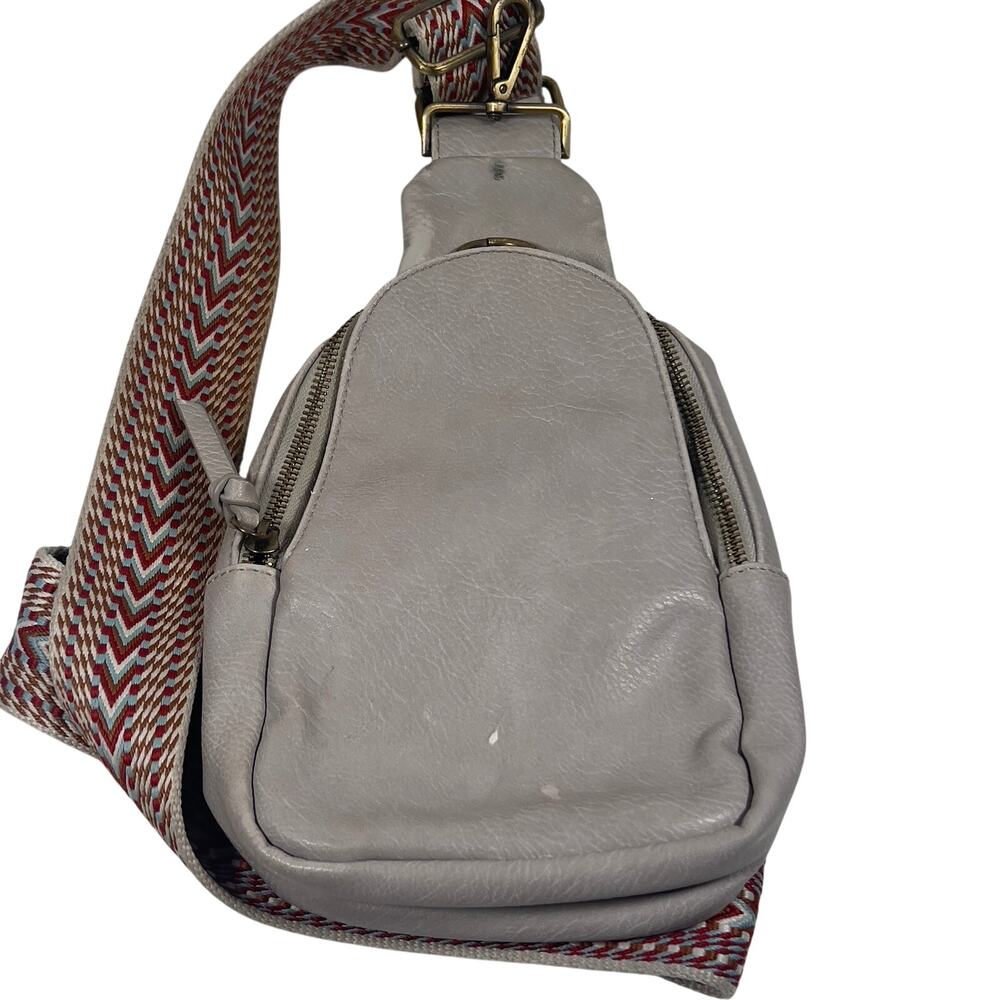 Anthropologie Urban Originals Liberty Sling, Crossbody, Beige Vegan Leather Bag